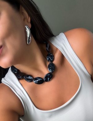 Colar Azul marinho  marmorizado